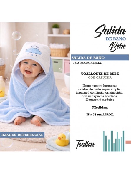 TOALLON SALIDA DE BAÑO PARA BEBE