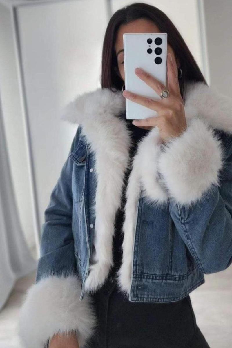 Campera Jeans con Peluche