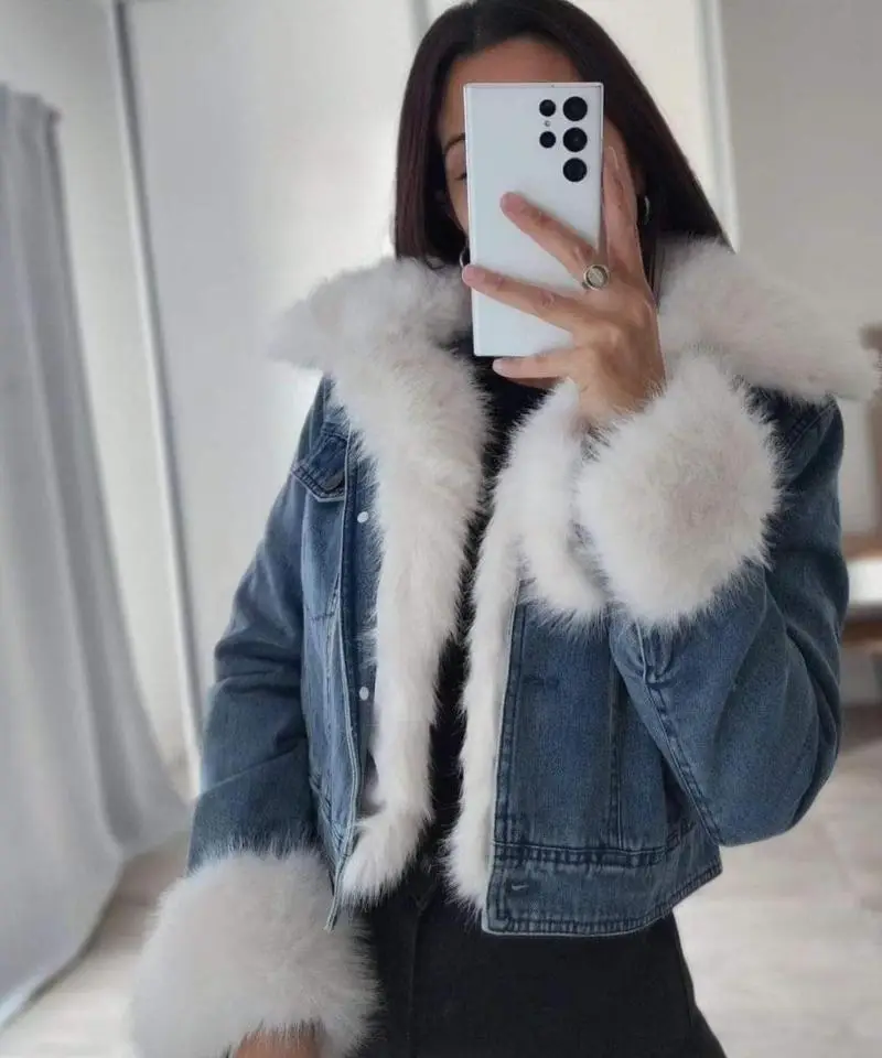 Campera Jeans con Peluche