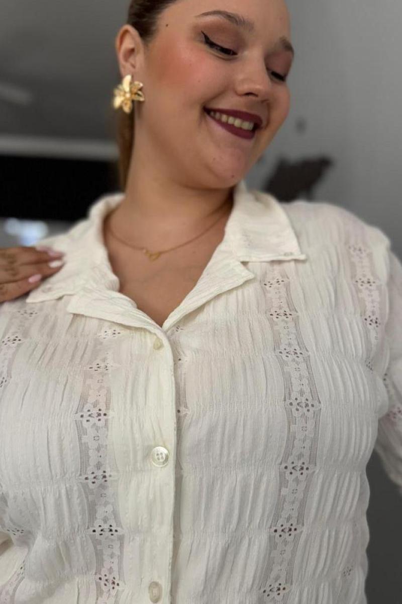 Camisa encaje de temporada talles grandes